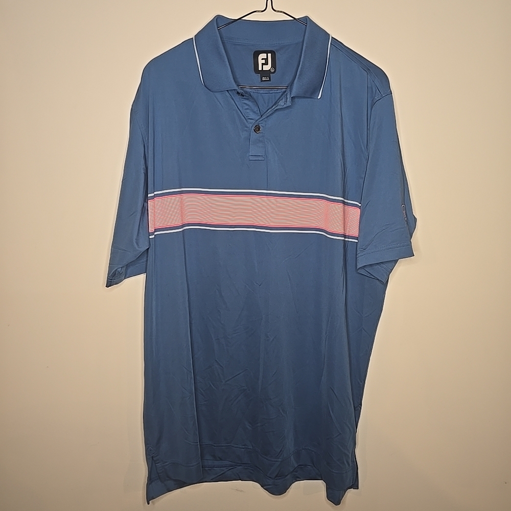 FootJoy Men's Polo Shirt Large Blue, Short Sleeve, Superlite ProDry